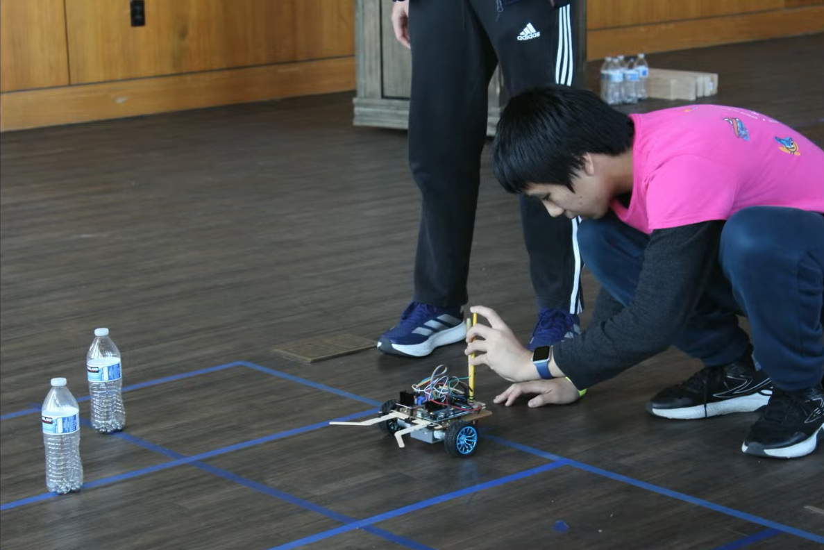 Brandon pulling out that squat for robot tour