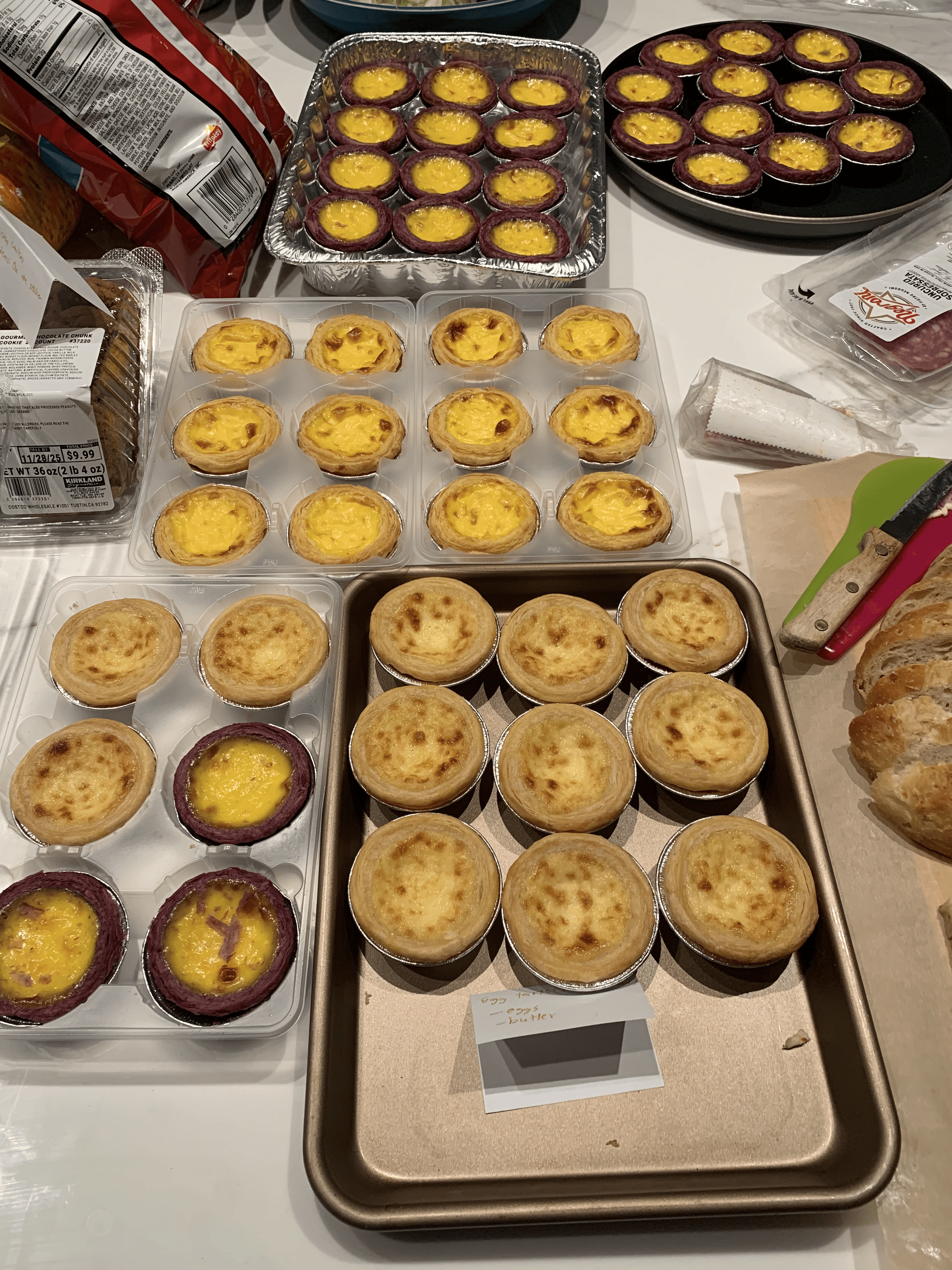 An abundance of egg tarts